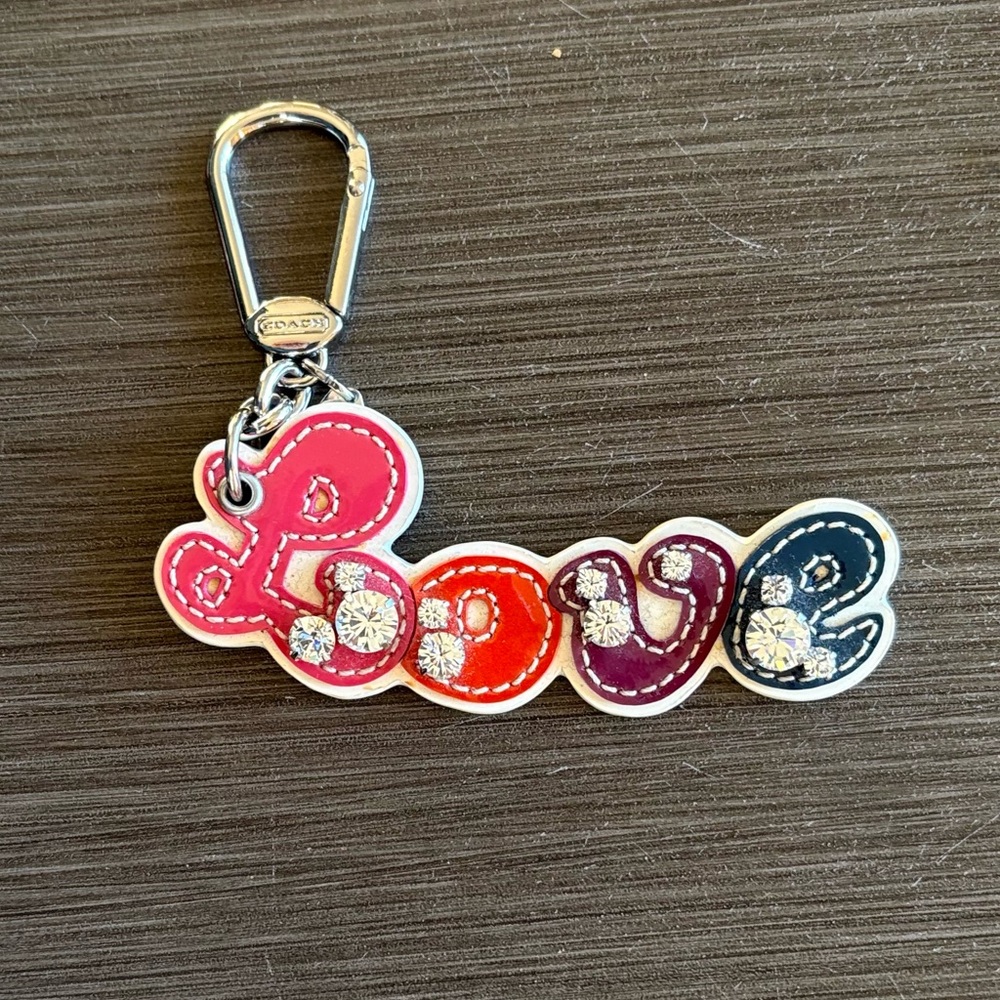 Coach LOVE Crystal Bag Charm Keychain Y2K - Picture 3 of 8